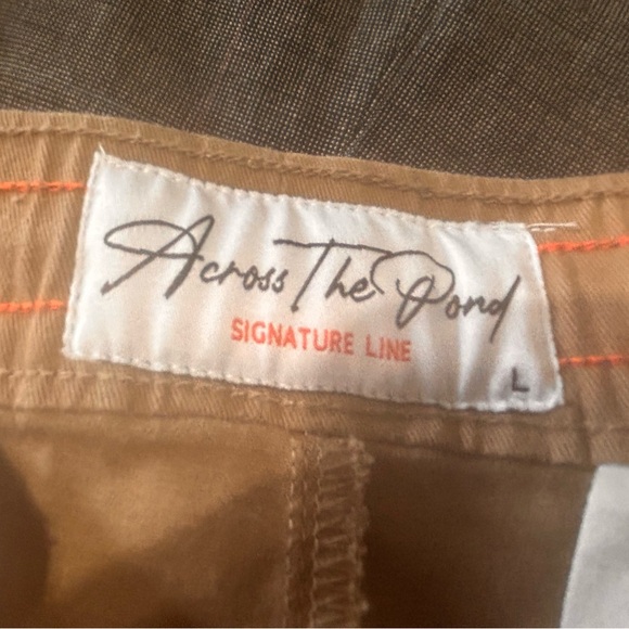 Across The Pond Mens Pants Khaki Large Jogger Drawstring Elastic Waist Cotton - Picture 5 of 6